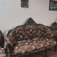 مبل استیل سلطنتی ۷ نفره|مبلمان خانگی و میز عسلی|ابریشم, |دیوار