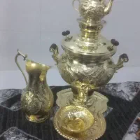 سماور ۸ لیتری طلایی یه پایه از کاسش کنده شده فقط