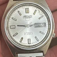 ساعت سیکو ۵ صفحه نقره ای7009 ژاپن ۲۱جواهر نبضی ناب