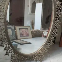 آیینه شمعدان نقره ای قدیمی