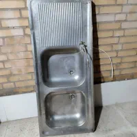 سینک ظرفشویی اشپزخانه دو قلو  در حد نو