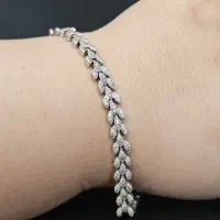 دستبند نقره گندمی عیار ۹۲۵