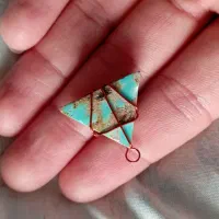 پلاک فیروزه نیشابور طبیعی سیمی گردنبند