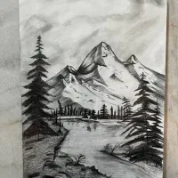 سیاه قلم/ طراحی|تابلو، نقاشی، عکس|الیگودرز, |دیوار