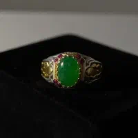 انگشتر نقره 925نگین زبرجد طبیعی