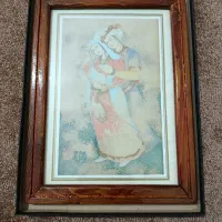 تابلو مینیاتور سنتی عاشقانه قاب چوبی قدیمی