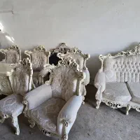 مبل ۹نفره کنسول و آئینه و ویترین چوب گردو|مبلمان خانگی و میز عسلی|فردیس, دهکده|دیوار