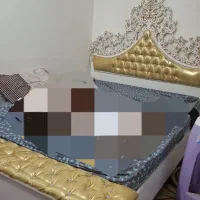 تخت خواب دو نفره چوب راش به همراه تشک