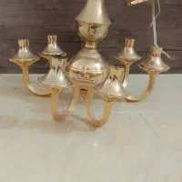 لوستر  برنجی ابکاری طلا|لوستر و چراغ آویز|همدان, |دیوار
