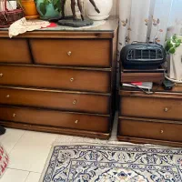 دراور چوبی به همراه دو عدد پاتختی|جاکفشی، کمد، دراور|تهران, جوادیه تهرانپارس|دیوار