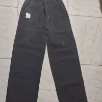 شلوار جین نیم بگ دخترانه نو