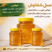 عسل گون یک کیلویی وحلب ساکارز 4 و3 خالص 100%