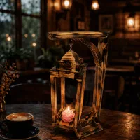 جاشمعی چوبی طرح فانوس