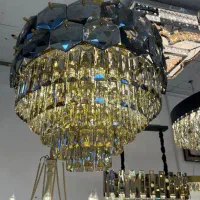 لوستر کریستالی برلیان طلایی 15 شاخه|لوستر و چراغ آویز|تهران, نیروی هوایی (پیروزی)|دیوار