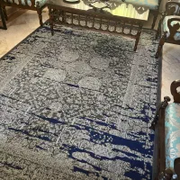 سه عدد فرش شش متری وینتیج سرمه ای طوسی