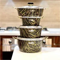 سرویس قابلمه مدل فروآنس 8تیکه طرح سنگ چدن با تابه|ظروف پختوپز|یزد, |دیوار