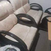 آینه درآور تمیز نیم ست مبل چوب  زیر قیمت تایک هفته|جاکفشی، کمد، دراور|اراک, |دیوار