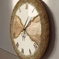 ساعت دیواری لوکس رزینی دست‌ساز و ترند|ساعت دیواری و تزئینی|قم, نیروگاه|دیوار