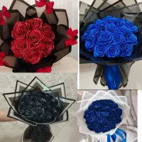 دسته گلهای روبانی باکس گل شاخه ای ۲۵