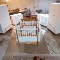 سیسمونی سرویس خواب نوزاد تخت کمد دراور مدل پامچال