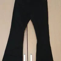 شلوار کتان کش مشکی کاملا سالم