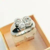 انگشتر نقره ای نگین دار سفید