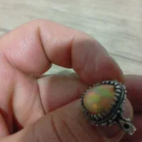 انگشتر نقره اوپال اتیوپی اشکی|کلکسیون اشیاء عتیقه|تهران, نیروی هوایی (پیروزی)|دیوار