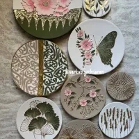 دیوارکوب های سفالی دستساز طلاکوب شده