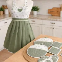 ست پارچه‌ای آشپزخانه سبز