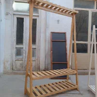 رگال چوبی لباس هشتی دو طبقه تاجدار|جاکفشی، کمد، دراور|اصفهان, قلعه طبره|دیوار