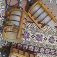 لوستر چوبی سقفیه سه شاخه