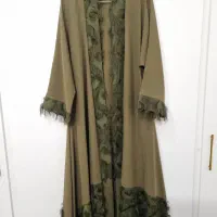 مانتو مجلسی شیک مدل طاووس سبز صدری