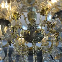 یک عدد لوستر ۶شاخه ۱۲شعله برنز|لوستر و چراغ آویز|الوند, |دیوار