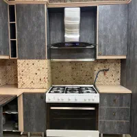 کابینت با هود و سینک و گاز‌ فر دار