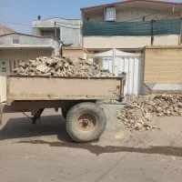 حمل و بارگیری نخاله با تراکتور، خاور، بنز