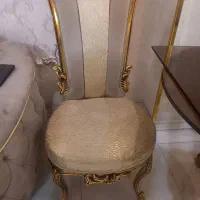 میز غذاخوری جنس چوب سفارشی ورق طلا