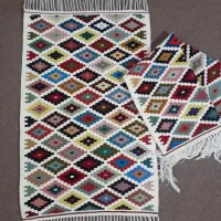 گلیم دستبافت دو رو بانخ پشم و اکرولیک