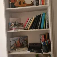 کتابخانه ۴ طبقه با کمد و کشو از جنس ملامینه سفید|کتابخانه، شلف، قفسه‌های دیواری|مشهد, کوثر|دیوار