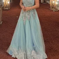 لباس مجلسی زنانه رنگ آبی روشن
