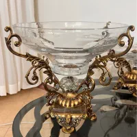 کریستال میوه خوری اصل بوهمیا پایه برنج سنگ