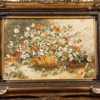 تابلو فرش دستبافت ۵۰رج تبریز چله ابریشم