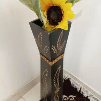 گلدان چوبی بلند