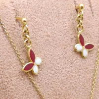 نیم ست پروانه طلای زرد 18عیار اجرت 10درصد|جواهرات|شیراز, ملاصدرا|دیوار
