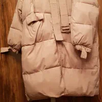 پالتوی بلند کلاه دا ر کرم رنگ نو