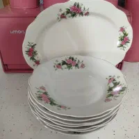 ظروف گل سرخی قوری چینی