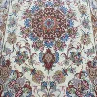 فرش دستباف (بساک) زرنیمهای تبریز چله ابریشم|فرش|مشکیندشت, |دیوار