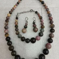 گردنبند نیم ست تورمالین طبیعی خاص