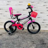 دوچرخه 16 دخترانه صورتی دارای کمکی پشتی سبد کوثر|دوچرخه، اسکیت، اسکوتر|نیشابور, خط کاشمر|دیوار