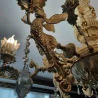 لوستر برنز کاملا نو و سالم دو عدد جفت|لوستر و چراغ آویز|ماهدشت, |دیوار