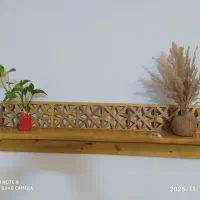 هدیه روز مادر شلف دیواری چوبی طرح۸ستاره